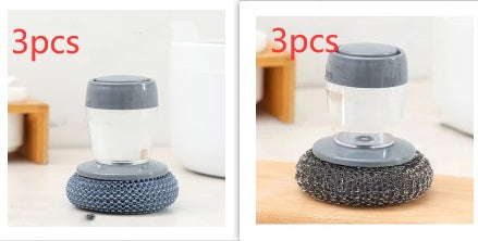 Soap Dispensing Push-Type Kitchen Brush