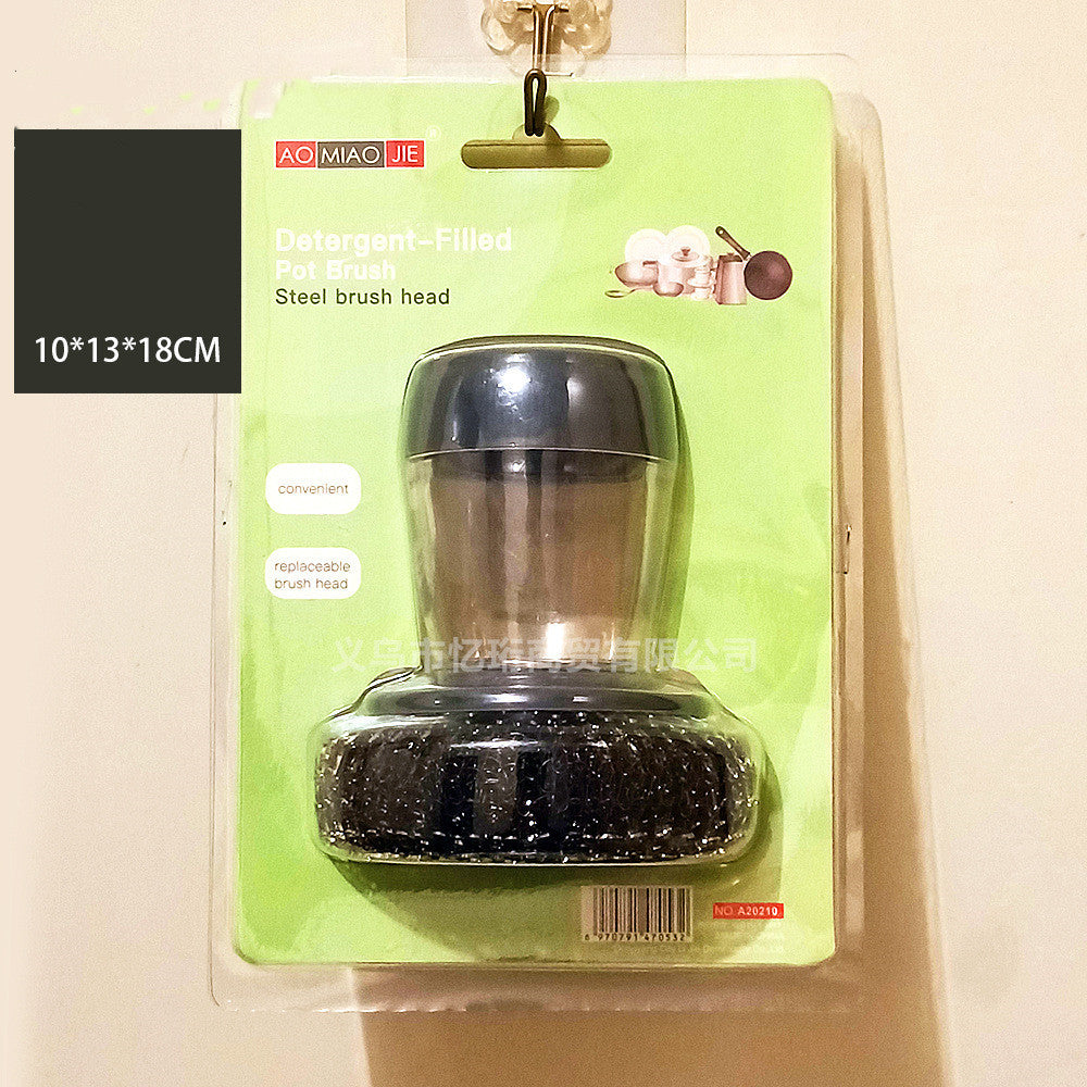 Soap Dispensing Push-Type Kitchen Brush