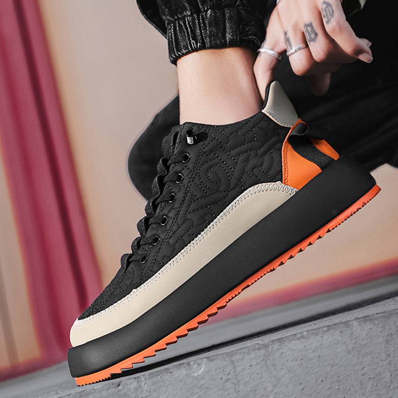 Casual Lace Up Sneakers For Men Fashion Comfortable Versatile Thick-soled Walking Running Shoes