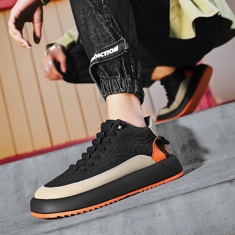 Casual Lace Up Sneakers For Men Fashion Comfortable Versatile Thick-soled Walking Running Shoes