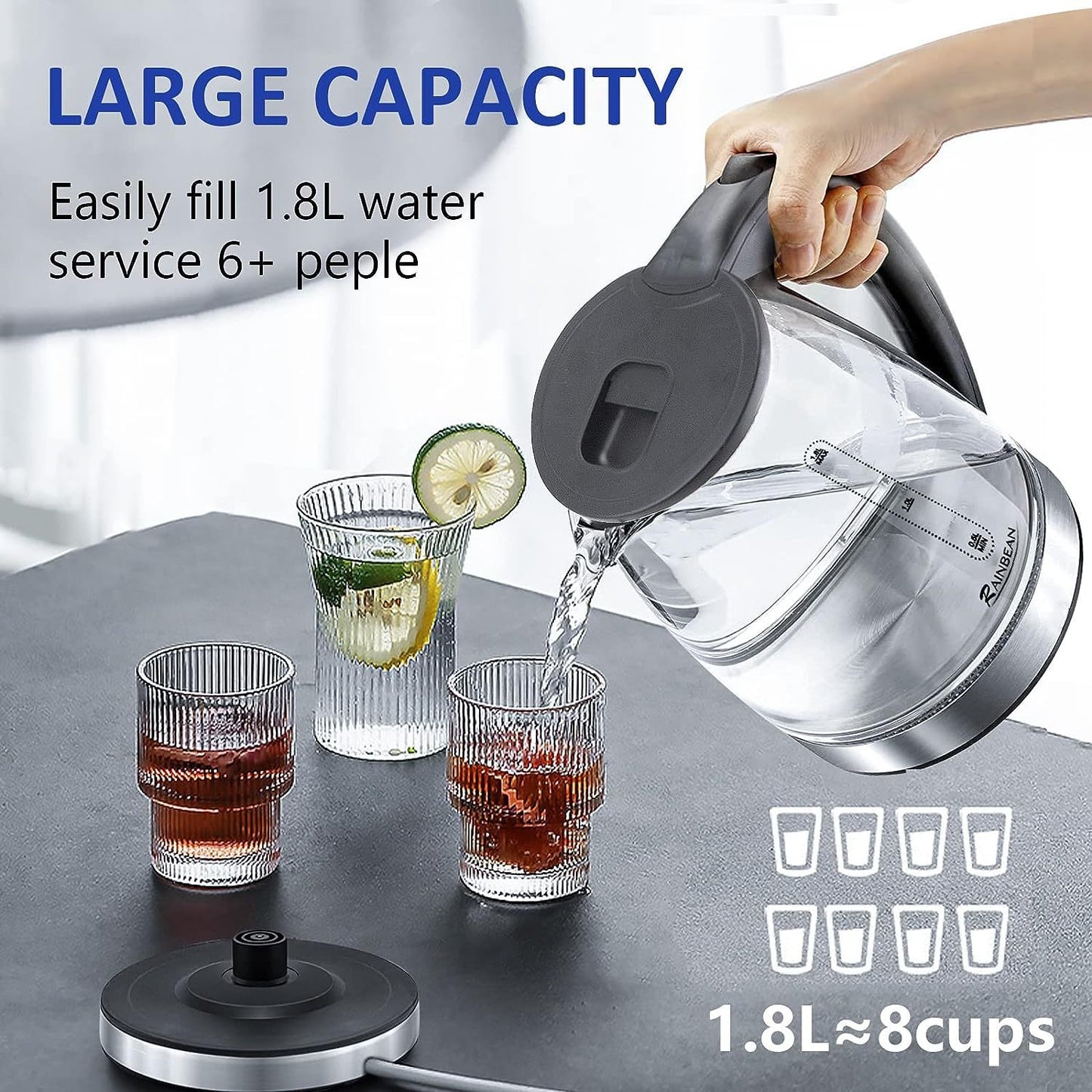 1.8L Electric Kettle with LED Light