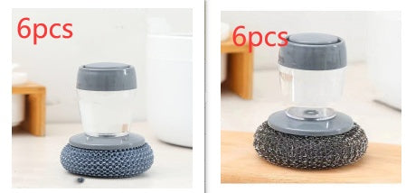 Soap Dispensing Push-Type Kitchen Brush