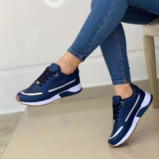 Everyday Lace-Up Round Toe Walking Sneakers for Women