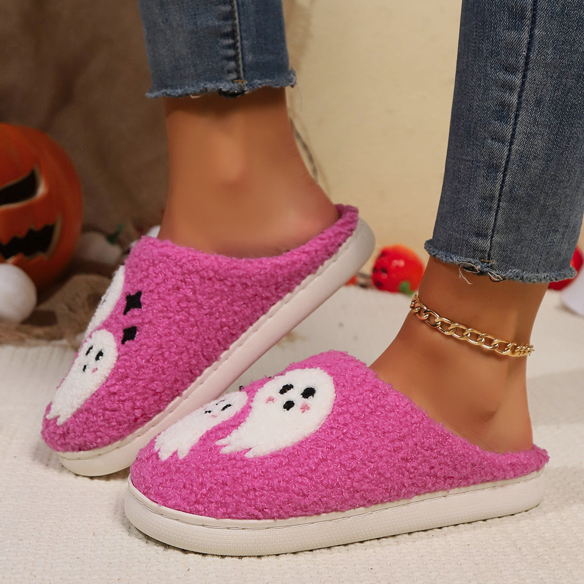 Halloween Ghost Indoor Non-Slip Slippers