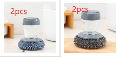 Soap Dispensing Push-Type Kitchen Brush